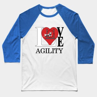 Dog Agility with a Golden Retriever - Agility Love Baseball T-Shirt